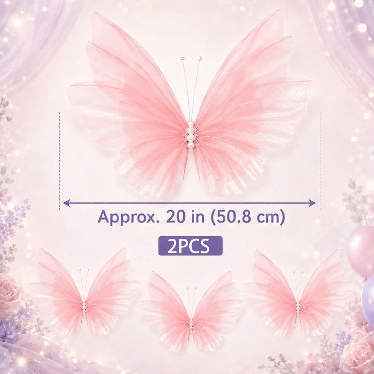 2PCS Large Gradient Butterfly Decorations