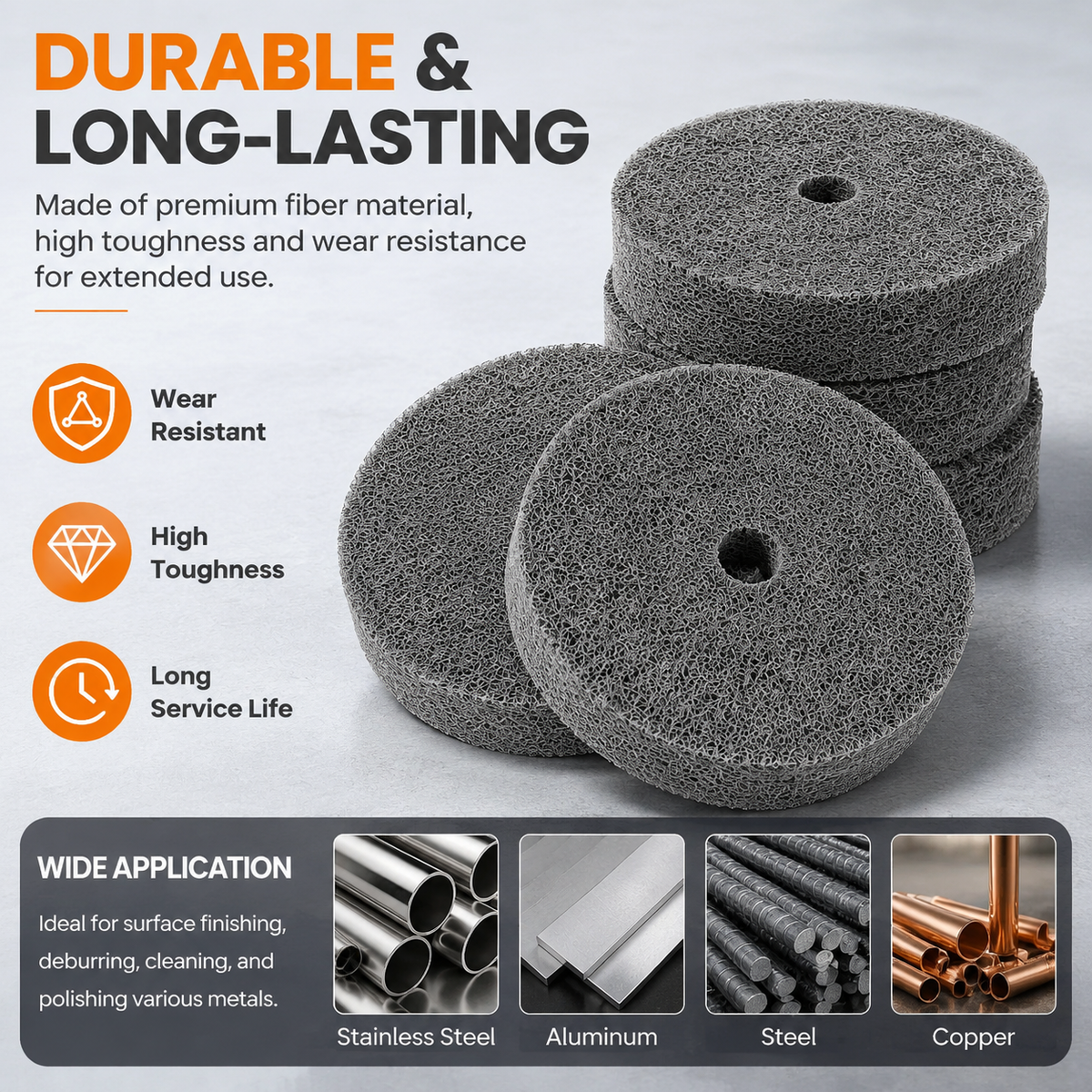 5Pcs Nylon Fiber Polishing Wheel