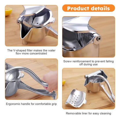 Aluminum Alloy Fresh Fruit Juice Extractor, Juice Squeezer Handheld,Ergonomic Grip