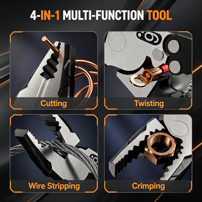 Multifunctional 9-inch Ratcheting Self-Locking Locking Pliers – 4-in-1 One-Handed Operation Tool