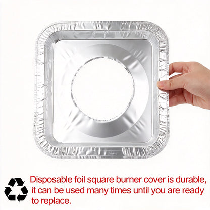 10PCS Disposable Stove Burner Protector, Aluminum Foil Stove Burner Protector