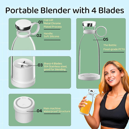 Portable Electric Juicer Bottle ,Wireless Rechargeable Trave lBlender Milkshakes Juicer