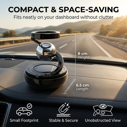 Solar Aromatherapy Car Air Freshener | Solar-Powered Rotating Dashboard Perfume Diffuser