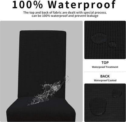 100% Waterproof Dining Room Chair Cover,Stretch Jacquard Parson Chair Slipcover