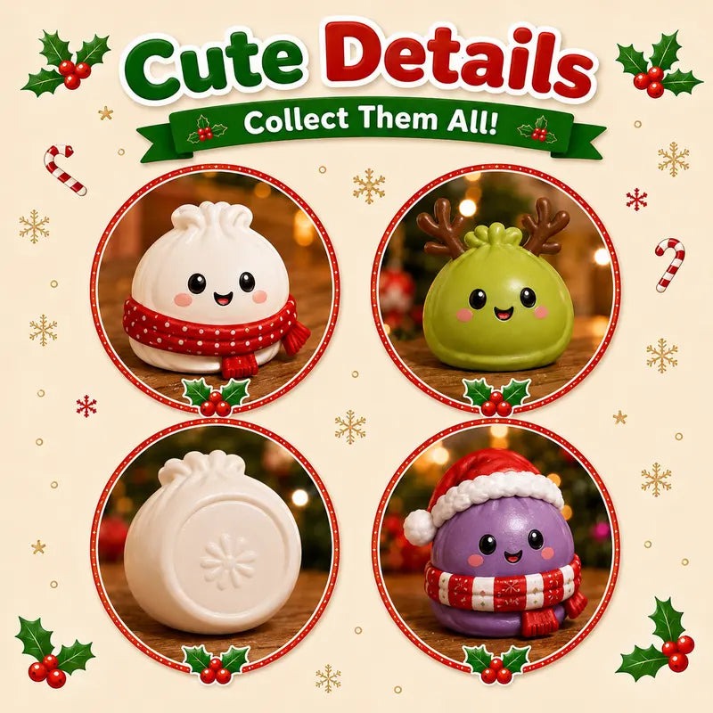 2026 Christmas Mini Squishies Advent Calendar,24-Day Dumpling Squishy Toy Countdown Calendar with Glitter Squeeze Toys