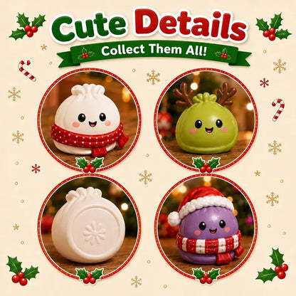 2026 Christmas Mini Squishies Advent Calendar,24-Day Dumpling Squishy Toy Countdown Calendar with Glitter Squeeze Toys