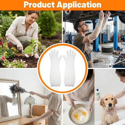 20Pcs Long Sleeve Reusable Protective Rubber Gloves Food-grade for Household Duties