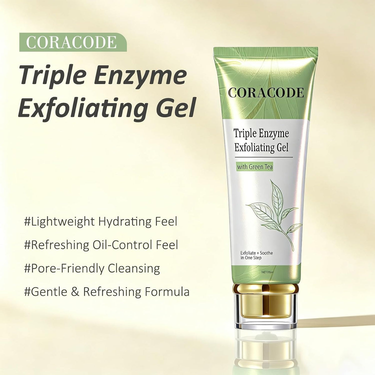 Triple Enzyme Green Tea Exfoliating Aqua Peel Gel(100ml/3.4 fl.oz),Deep Pore Face Exfoliant, Gentle Facial Exfoliator