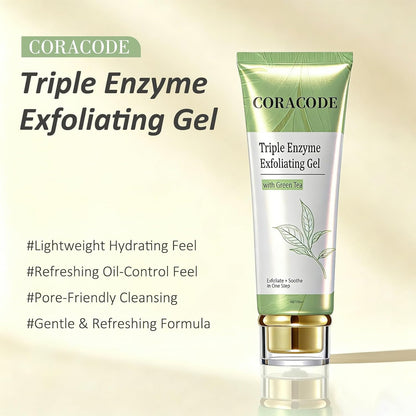 Triple Enzyme Green Tea Exfoliating Aqua Peel Gel(100ml/3.4 fl.oz),Deep Pore Face Exfoliant, Gentle Facial Exfoliator