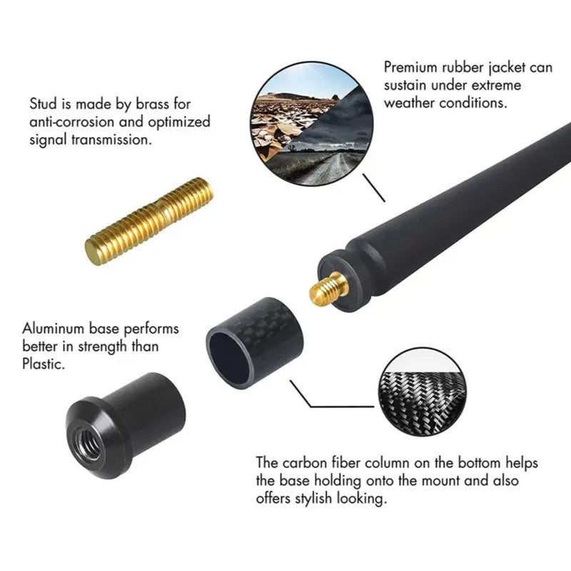 Auto Universal Antenna Replacement, Signal-Receiving Accessory Compatible with Ford, Toyota, Honda...