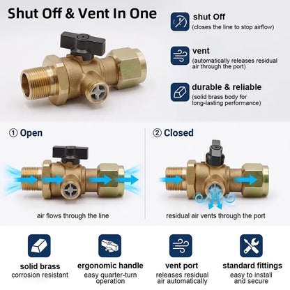 M18x1.5 Air Brake Cut-Off Valve with Exhaust Port