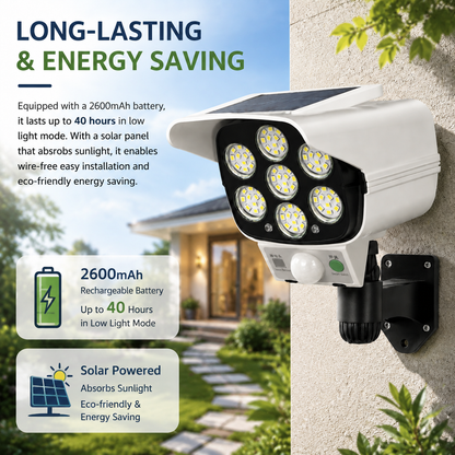 Outdoor Waterproof Motion Sensor Solar Lights,  Wireless Dummy Decoy Fake Security Camera