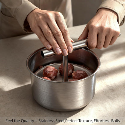 6 Ball Manual Meatball Maker Tool,Stainless Steel Meatball Making Mold
