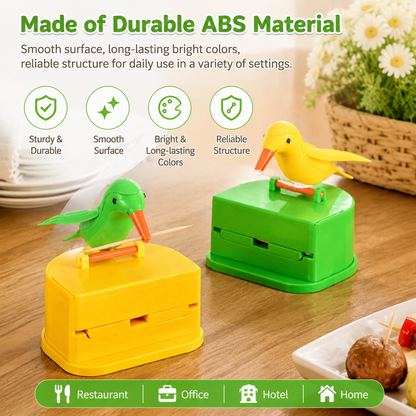2 Pack Automatic Bird Shape Toothpick Holder Dispenser - Cute Kitchen Countertop Organizer