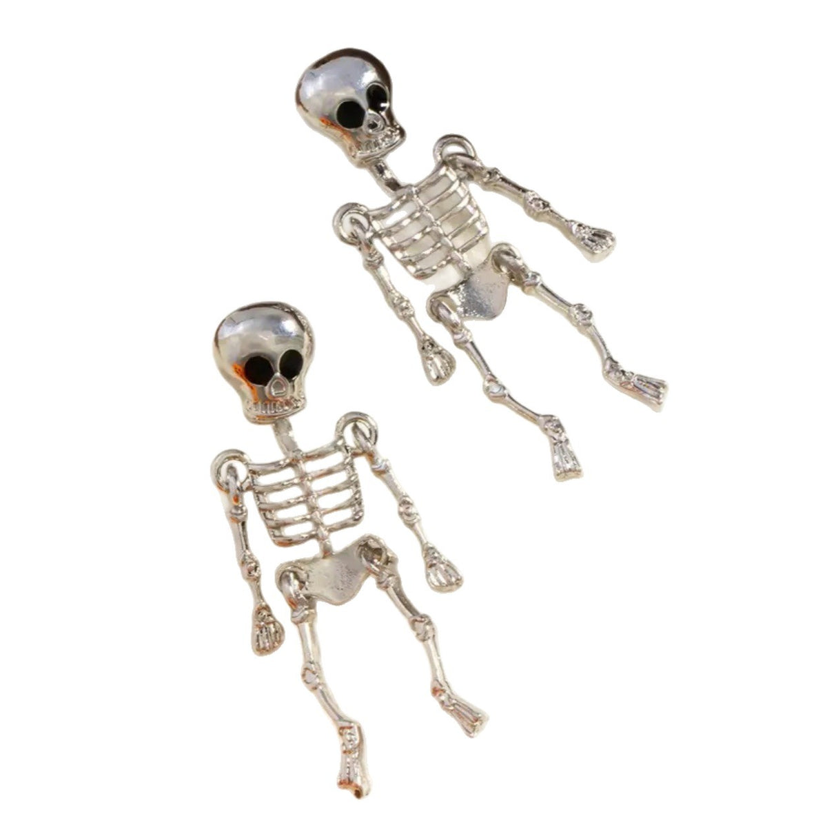 Gothic Skeleton Halloween Earrings for Women , Unique Human Skull Funny Earring Ghost Front Back Dangle Party Accessories