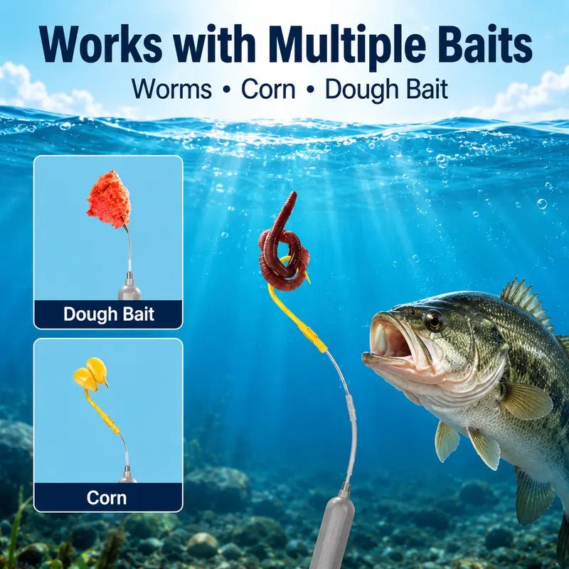 5PCS Off Bottom Rig Set, Pre-Tied Weedless Leaders with Iseama Barbed Hooks, Anti-Snagging Fishing Accessories