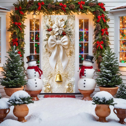 3D Christmas Door Decorations for Front Door, Fits Standard Door(90x200cm/35x79in)