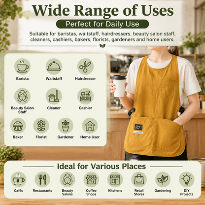 Waterproof Unisex Cobbler Apron with 4 Pockets, Vest Style Ultralight Work Overalls