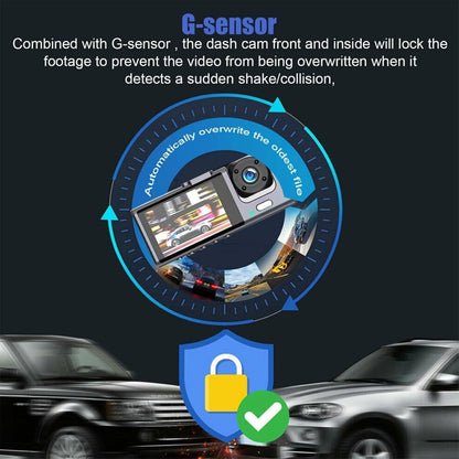 Touchscreen In-Vehicle Triple-Lens Real-Time Dash Cam