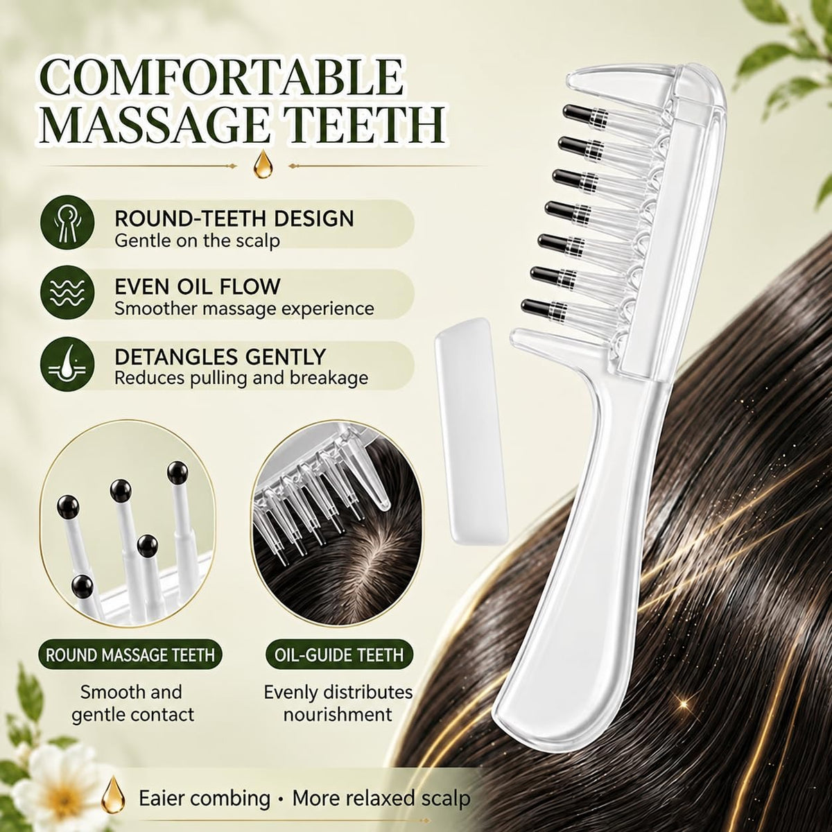Wide Tooth Comb with Oil Applicator Hair Care,Scalp Applicator Tool
