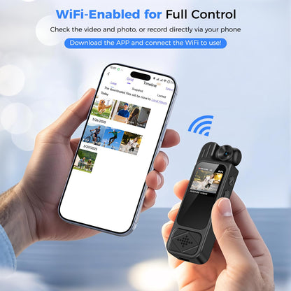 4K Body Camera with Audio and Video Recording Night Vision with 180 Rotating Lens