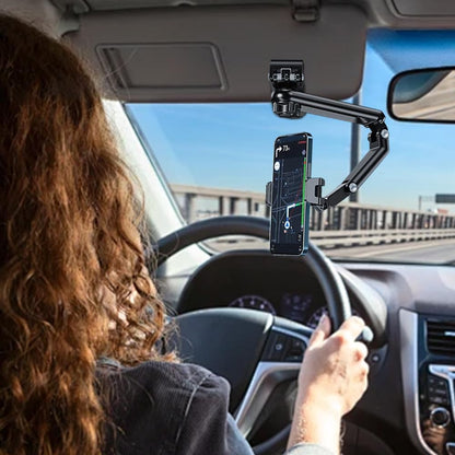 Sun Visor Phone Holder,Universal 360 Degree Rotating Retractable Phone Mount