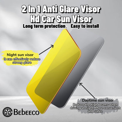 2 in 1 Universal Day and Night Anti-Glare Visor, Automobile Sun Anti-UV Block Sun Visors