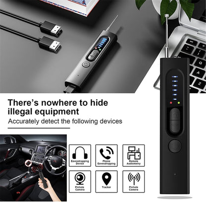 Upgraded Hidden Camera & Bug Detector,6-Level Sensitivity GPS Signal Scanner