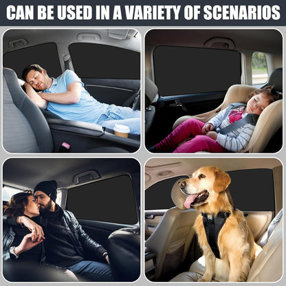 Car Sunshade and Privacy Curtain, Full Blackout Car Window Shades