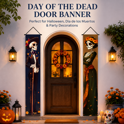 1 Set Dia De Los Muertos Decorations Porch Banner Skull Day of the Dead Party Outdoor Indoor