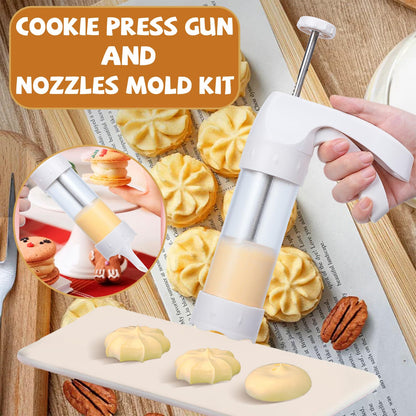 Cookie Press Tolls White Spritz Cookie Press Kit with 12 Discs & 6 Piping Tips
