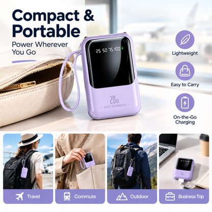 20000mAh Fast Charging Portable Power Bank for Apple and Android Devices with Smart Digital Display