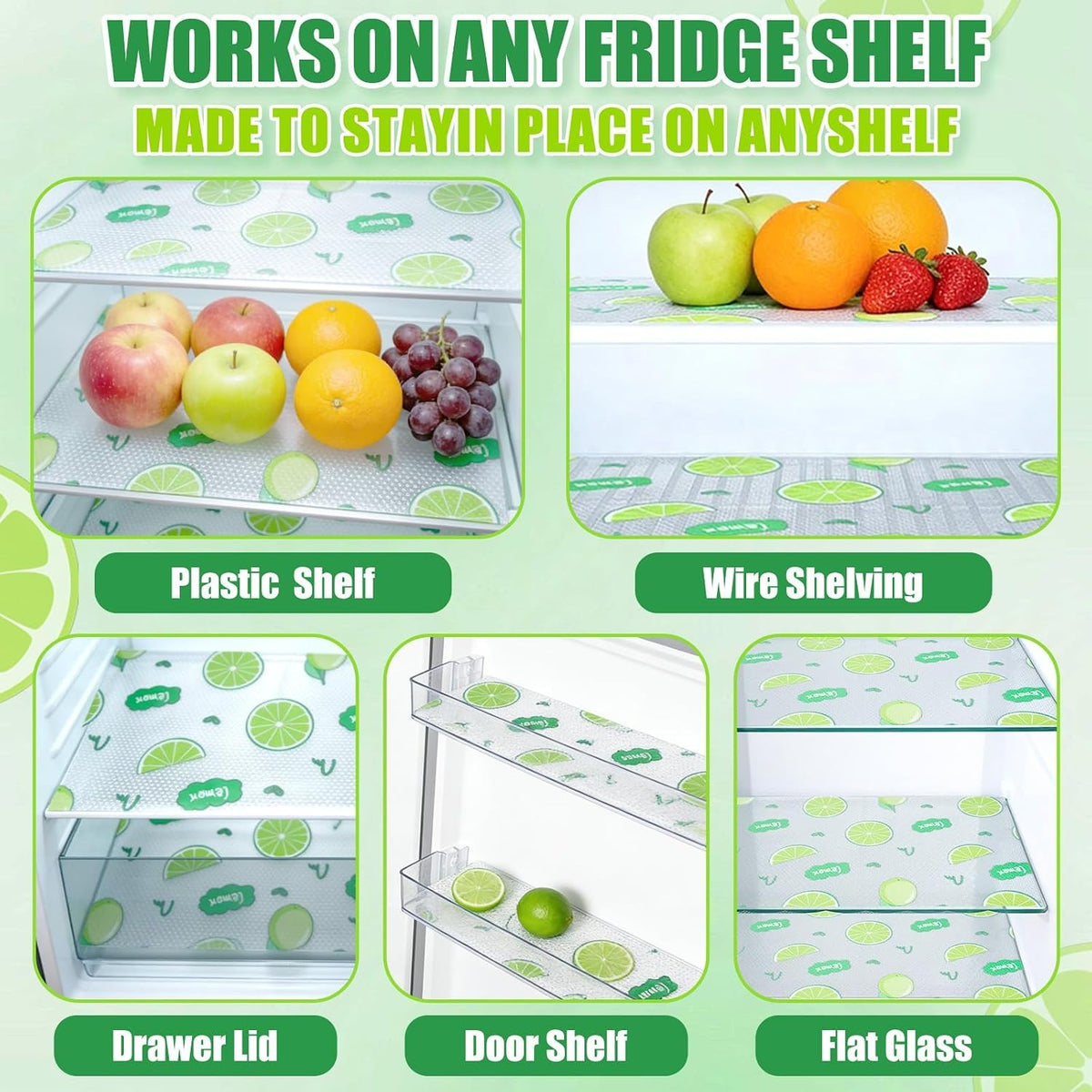 4Pcs EVA Fridge Liners Refrigerator Shelf Mats-Moisture-resistant,Non-slip, Washable, and Reusable