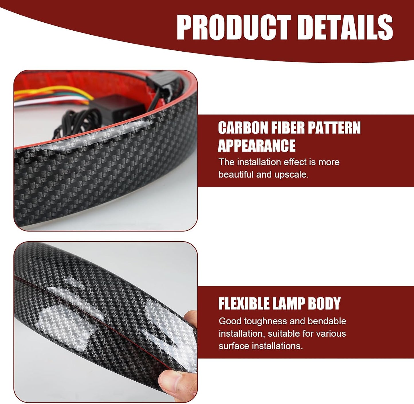 Carbon Fiber-Style Flowing LED Tail Light Strip