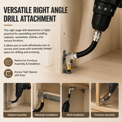 90-Degree Right Angle Drill Extension Adapter