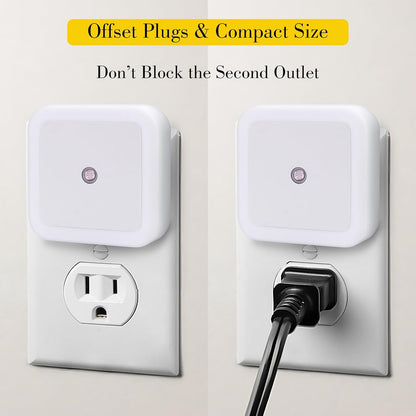 4/8Pcs Sensor-activated Plug-in LED Night Lights, Smart Dusk to Dawn