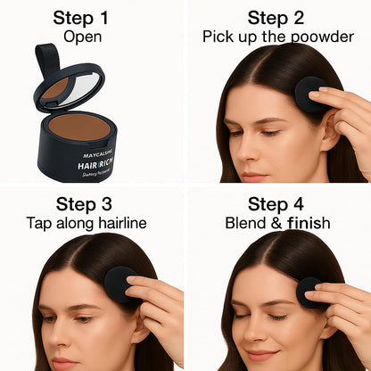 2Pack Natural Hair Shadow & Root Touch Up, Long-Lasting Hair Rich Shading Powder
