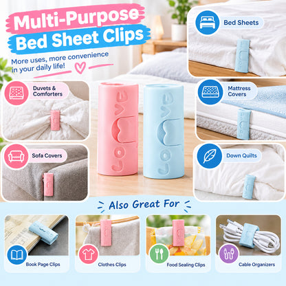 24 Pcs Two-Speed Adjustment Sheet Grippers -Anti-Slip Clips for Beds Prevent Sliding Falling Out