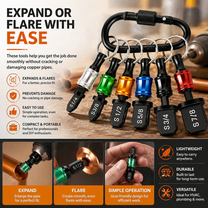 6-Piece Pipe Expanding Drill Bit Set with Keychain
