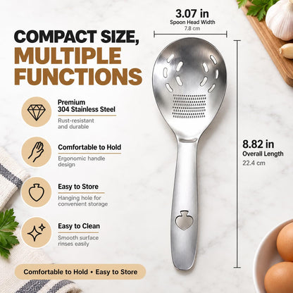 2Pcs 5-in-1 Multifunction Stainless Steel Cooking Spoon for Kitchen Utensil