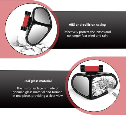 2PCS Car Blind Spot Mirror, 360 Degrees Panoramic Adjustable Wide-angle Mirror
