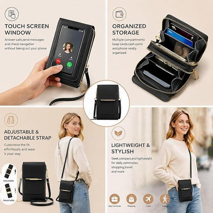 Small Crossbody CellPhone Bag for Women,Mini Shoulder Purse with Credit Card Slots