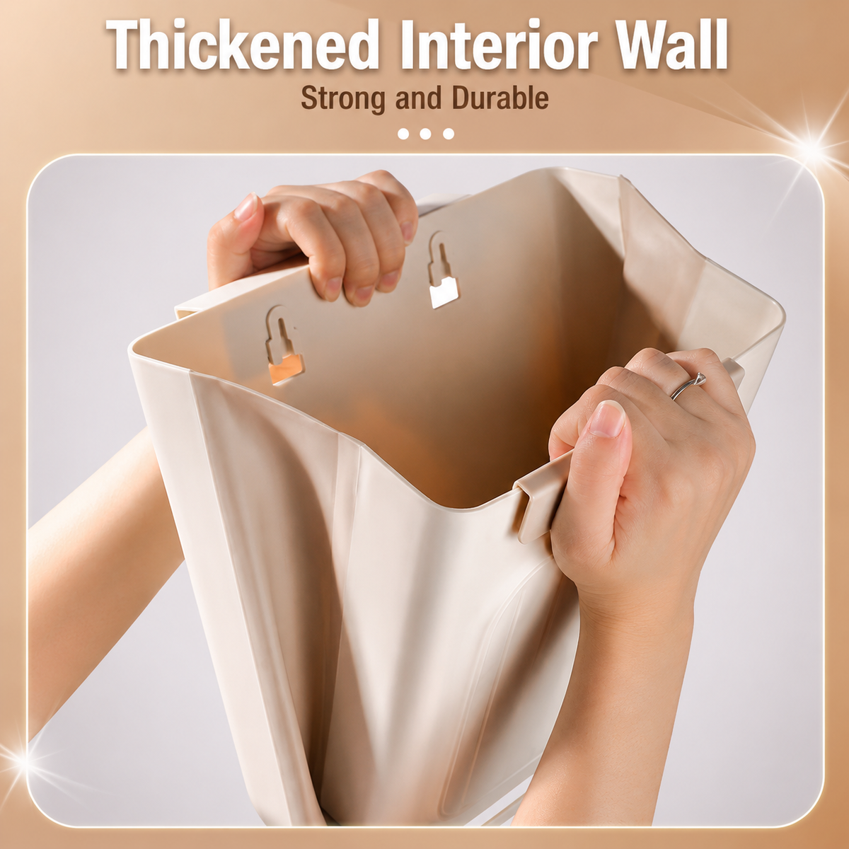 Foldable Hanging Trash Can, 6/11 L Kitchen Compost Bin for Under Sink