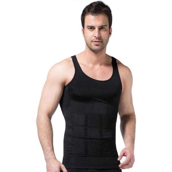 Mens Slimming Body Shaper Vest Shirt Abs Abdomen