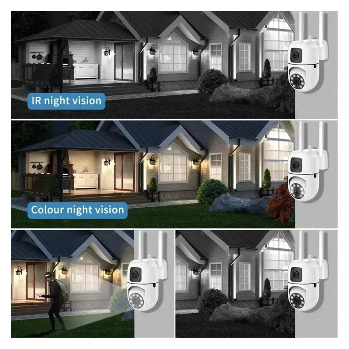8MP Dual Lens Dual Screen WiFi IP Security Camera,Auto Tracking 8X Digital Zoom Wireless Cam with Night Vision