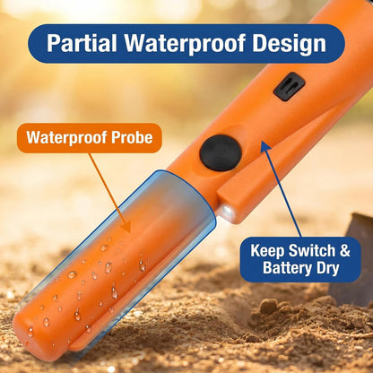 Handheld Metal Detector Pinpointer 360° Sensitivity Finder with LED Light, Audio & Vibration Alerts
