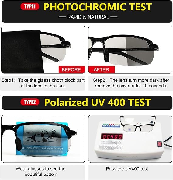 Polarized Photochromic Sunglasses for Day and Night,UV 400 Clear Visionfor Driving Cycling Outdoor