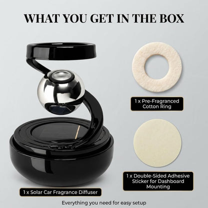 Solar Aromatherapy Car Air Freshener | Solar-Powered Rotating Dashboard Perfume Diffuser