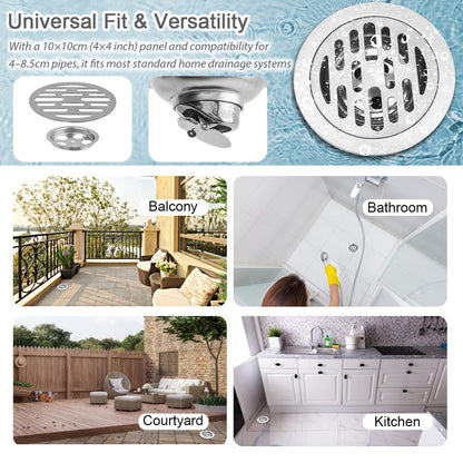 Odor Proof Multi- Purpose Shower Drain, Grate Cover, for Kitchen Balcony Bathroom and Washroom