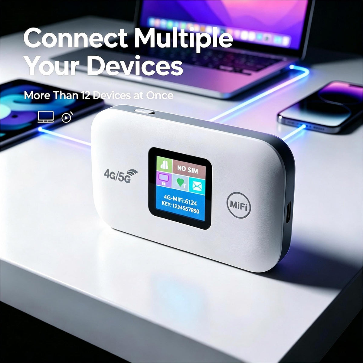 Portable 300Mbps High Speed 4G Mobile WiFi Hotspot , Unlocked Supports Up to 12 Devices
